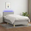 Image de vidaXL Sommier tapissier avec matelas et LED Gris clair 90x190cm Tissu