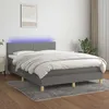 Image de vidaXL Sommier tapissier et matelas et LED Gris foncÃ© 140x200 cm Tissu