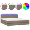 Image de vidaXL Sommier tapissier avec matelas et LED Taupe 160x200 cm Tissu