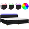 Image de vidaXL Sommier tapissier et matelas et LED Noir 200x200 cm Tissu