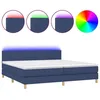 Image de vidaXL Sommier tapissier et matelas et LED Bleu 200x200 cm Tissu
