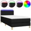 Image de vidaXL Sommier tapissier avec matelas et LED Noir 80x200cm Tissu