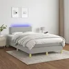 Image de vidaXL Sommier tapissier matelas et LED Gris clair 120x200 cm Tissu