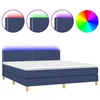 Image de vidaXL Sommier tapissier avec matelas et LED Bleu 180x200 cm Tissu