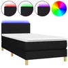 Image de vidaXL Sommier tapissier avec matelas et LED Noir 80x200cm Tissu