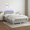 Image de vidaXL Sommier tapissier matelas et LED Gris clair 120x200 cm Tissu