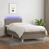 Image de vidaXL Sommier tapissier avec matelas et LED Taupe 80x200cm Tissu