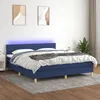 Image de vidaXL Sommier tapissier avec matelas et LED Bleu 180x200 cm Tissu