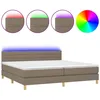 Image de vidaXL Sommier tapissier et matelas et LED Taupe 200x200 cm Tissu