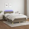 Image de vidaXL Sommier tapissier avec matelas et LED Taupe 120x200 cm Tissu