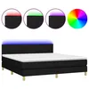 Image de vidaXL Sommier tapissier avec matelas et LED Noir 160x200 cm Tissu