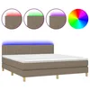 Image de vidaXL Sommier tapissier avec matelas et LED Taupe 160x200 cm Tissu