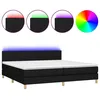 Image de vidaXL Sommier tapissier et matelas et LED Noir 200x200 cm Tissu