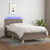 Image de vidaXL Sommier tapissier avec matelas et LED Taupe 90x190 cm Tissu