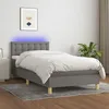 Image de vidaXL Sommier tapissier avec matelas et LED Gris foncÃ© 90x200cm Tissu