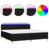 Image de vidaXL Sommier tapissier et matelas et LED Noir 200x200 cm Tissu