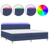 Image de vidaXL Sommier tapissier et matelas et LED Bleu 200x200 cm Tissu