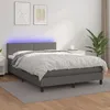 Image de vidaXL Sommier tapissier avec matelas et LED Gris 140x190cm Similicuir