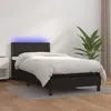 Image de vidaXL Sommier tapissier avec matelas et LED Noir 90x200 cm Similicuir