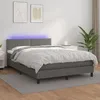 Image de vidaXL Sommier tapissier avec matelas et LED Gris 140x190cm Similicuir