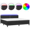 Image de vidaXL Sommier tapissier avec matelas et LED Noir 200x200cm Similicuir