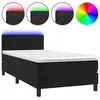 Image de vidaXL Sommier tapissier avec matelas et LED Noir 100x200 cm Velours
