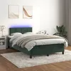 Image de vidaXL Sommier tapissier matelas et LED Vert foncÃ© 120x200 cm Velours