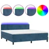 Image de vidaXL Sommier tapissier matelas et LED Bleu foncÃ© 180x200 cm Velours