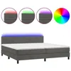 Image de vidaXL Sommier tapissier matelas et LED Gris foncÃ© 200x200 cm Velours