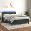 Image de vidaXL Sommier tapissier matelas et LED Vert foncÃ© 140x190 cm Velours