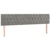 Image de vidaXL Sommier tapissier matelas et LED Gris clair 180x200 cm Velours