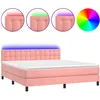 Image de vidaXL Sommier tapissier avec matelas et LED Rose 180x200 cm Velours
