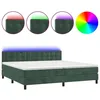 Image de vidaXL Sommier tapissier matelas et LED Vert foncÃ© 200x200 cm Velours