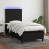 Image de vidaXL Sommier tapissier avec matelas et LED Noir 90x190 cm Tissu