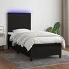 Image de vidaXL Sommier tapissier avec matelas et LED Noir 100x200 cm Tissu