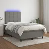 Image de vidaXL Sommier tapissier et matelas et LED Gris foncÃ© 120x200 cm Tissu