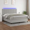 Image de vidaXL Sommier tapissier et matelas et LED Gris clair 180x200 cm Tissu