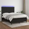 Image de vidaXL Sommier tapissier avec matelas et LED Noir 140x190 cm Tissu