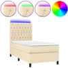Image de vidaXL Sommier tapissier avec matelas et LED CrÃ¨me 80x200cm Tissu