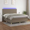 Image de vidaXL Sommier tapissier avec matelas et LED Taupe 180x200 cm Tissu