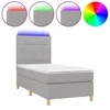Image de vidaXL Sommier tapissier avec matelas et LED Gris clair 80x200cm Tissu