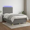 Image de vidaXL Sommier tapissier et matelas et LED Gris foncÃ© 120x200 cm Tissu