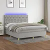 Image de vidaXL Sommier tapissier et matelas et LED Gris clair 180x200 cm Tissu