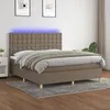 Image de vidaXL Sommier tapissier avec matelas et LED Taupe 160x200 cm Tissu