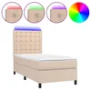 Image de vidaXL Sommier tapissier matelas et LED Cappuccino 80x200cm Similicuir