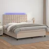 Image de vidaXL Sommier tapissier matelas LED Cappuccino 160x200 cm Similicuir