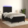Image de vidaXL Sommier tapissier avec matelas et LED Noir 120 x 200 cm Velours
