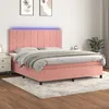 Image de vidaXL Sommier tapissier avec matelas et LED Rose 180x200 cm Velours