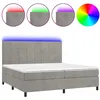 Image de vidaXL Sommier tapissier matelas et LED Gris clair 200x200 cm Velours