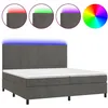 Image de vidaXL Sommier tapissier matelas et LED Gris foncÃ© 200x200 cm Velours